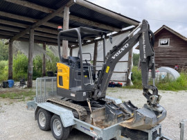 2019 Mini excavator Volvo ECR18E + trailer transport