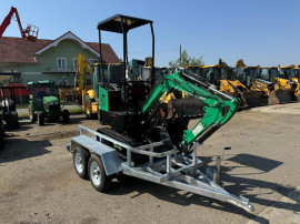 Miniexcavator pe senile JPC HT12 + remorca, 1 tona, 2023