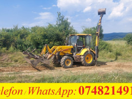 Buldoexcavator, cupa multifunctionala, brat telescopic, stare buna