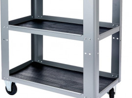 Carucior scule, echipat 3 polite utile 4 roti cu blocaj, sarcina mare