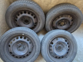 Set 4 jante otel + anvelope iarna 205/55/R16 91H/94H Bridgestone / UNIROYAL